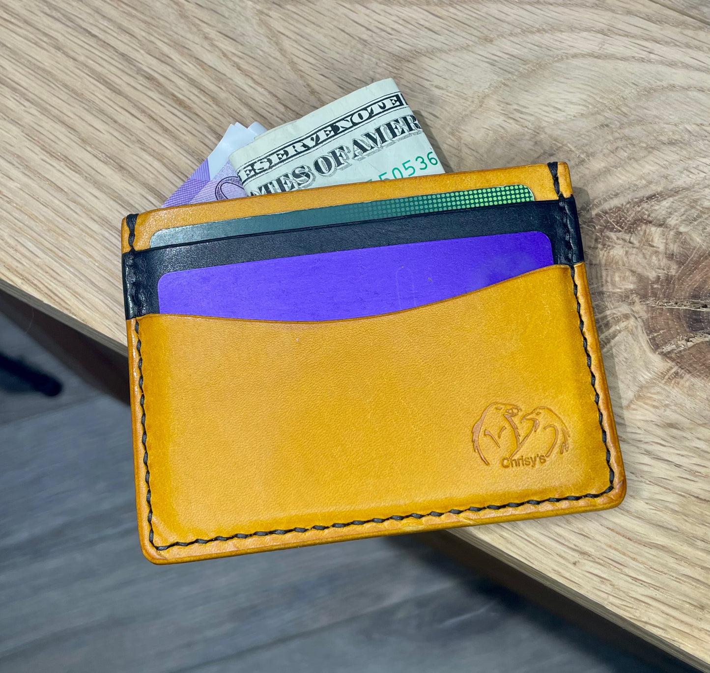 Chrisy’s Signature Collection 5 Pocket Hydra Leather Card-holder.
