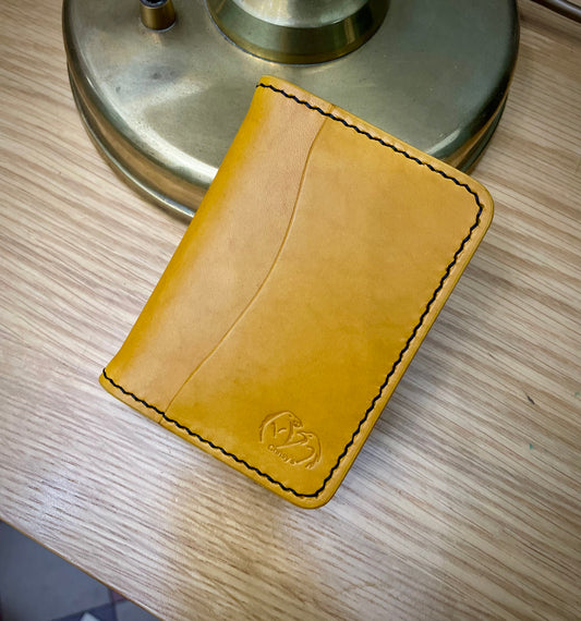 Chrisy’s Signature 6 Pocket Leather Card-Holder Wallet in Yellow and Black