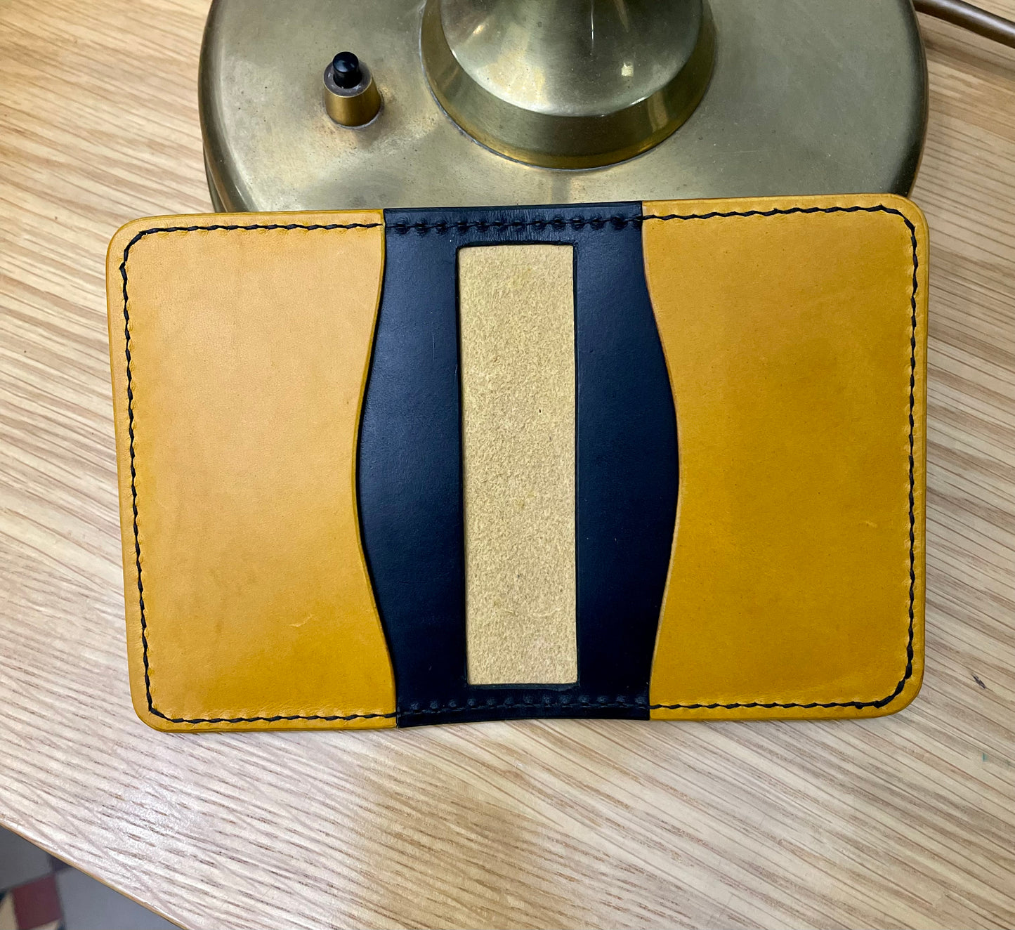 Chrisy’s Signature 6 Pocket Leather Card-Holder Wallet in Yellow and Black