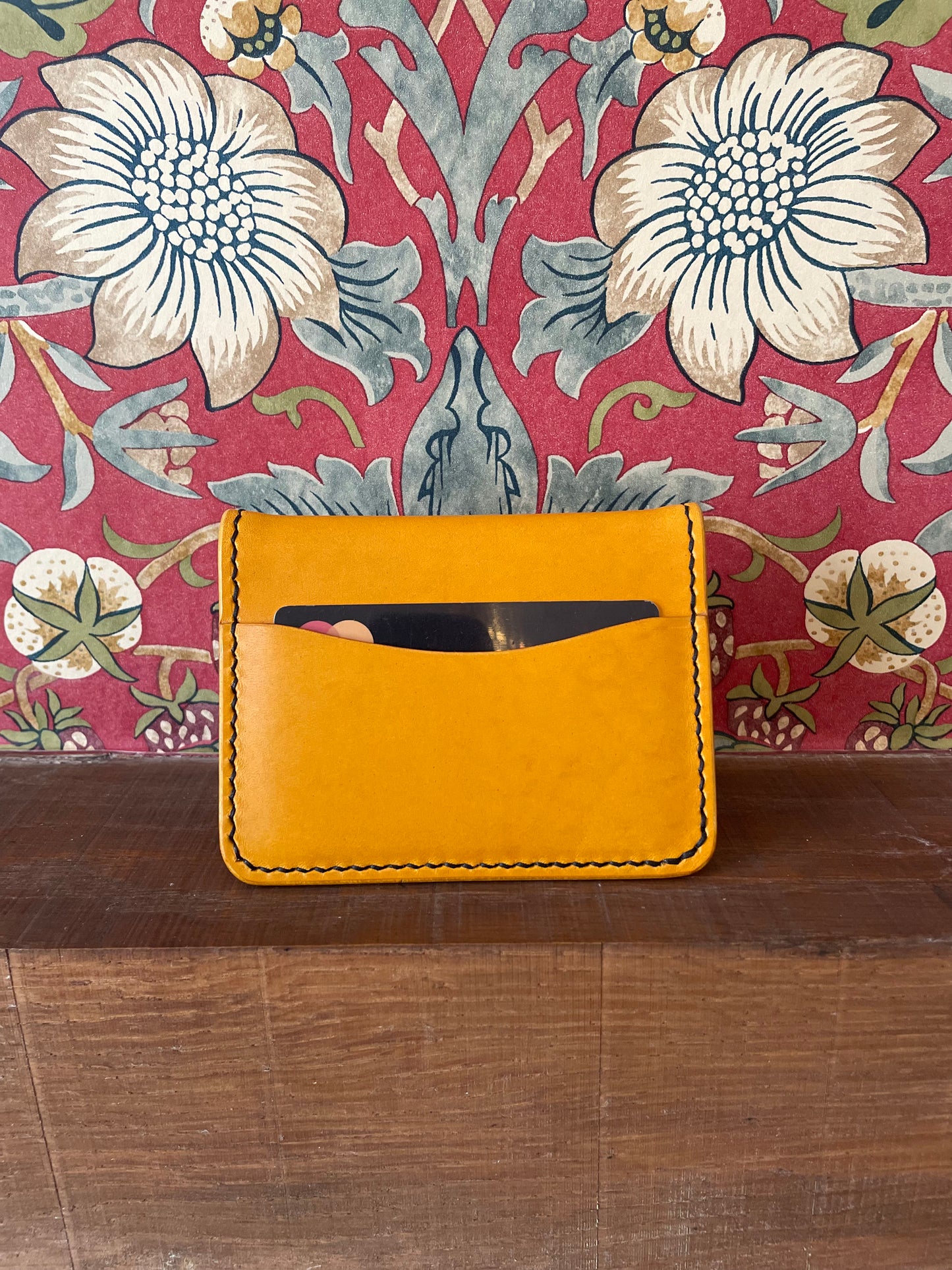 Chrisy’s Signature 6 Pocket Leather Card-Holder Wallet in Yellow and Black