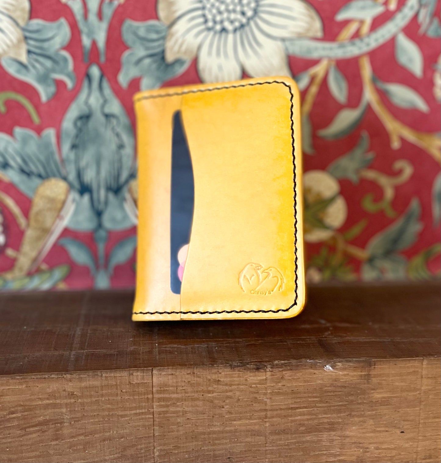 Chrisy’s Signature 6 Pocket Leather Card-Holder Wallet in Yellow and Black