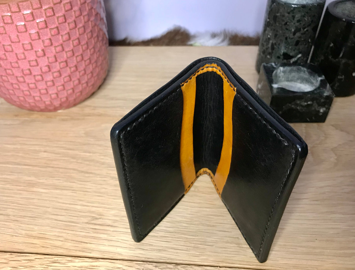 The Rugged Wallet in Chrisy’s Signature Black and Yellow