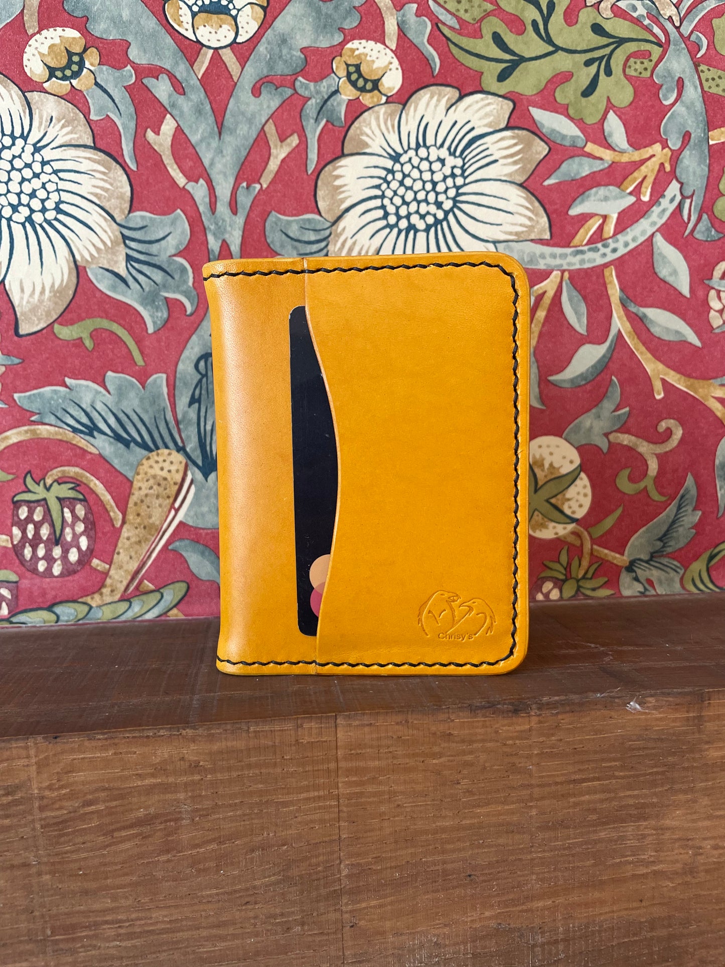 Chrisy’s Signature 6 Pocket Leather Card-Holder Wallet in Yellow and Black