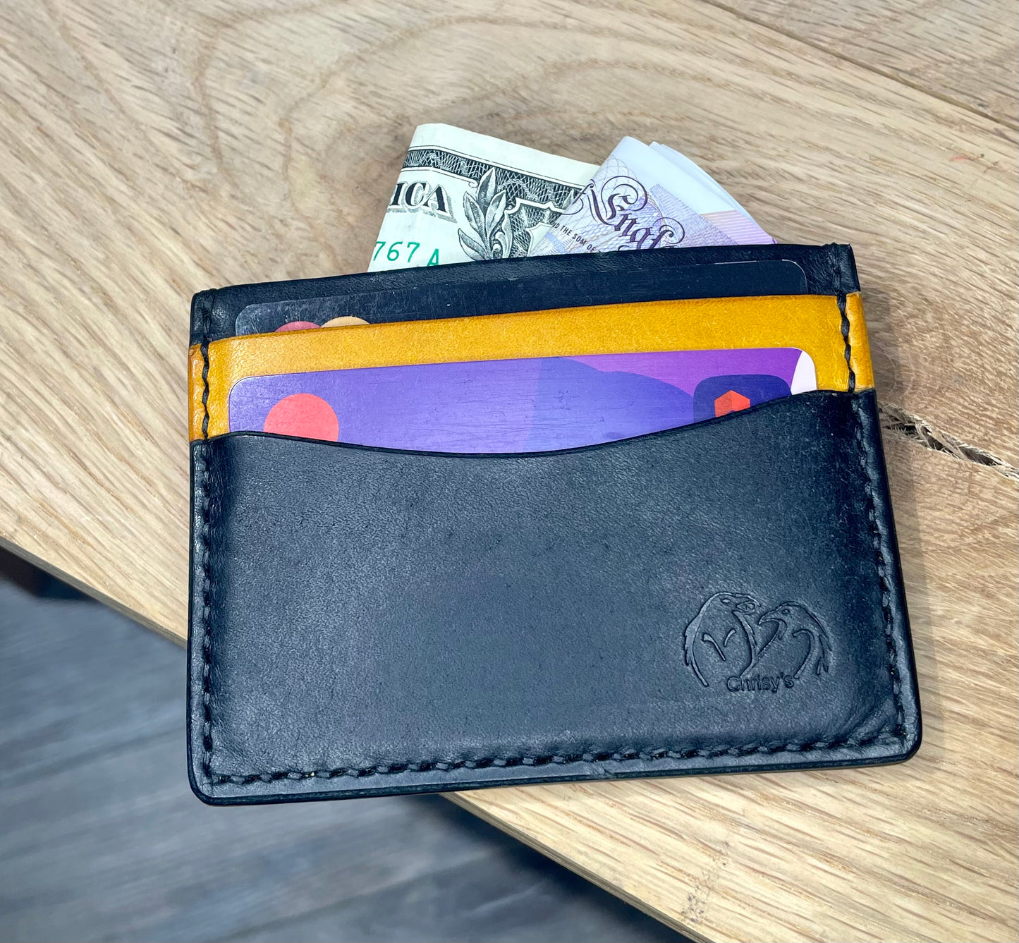 Chrisy’s Signature Collection 5 Pocket Hydra Leather Card-holder.